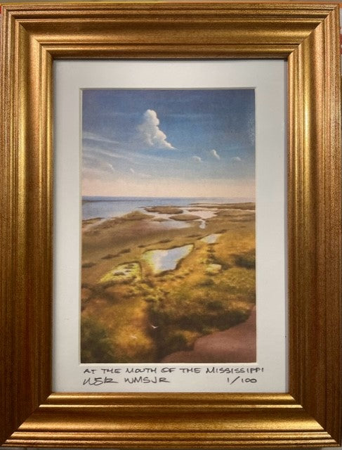 At the Mouth of the Mississippi - framed, signed and numbered print