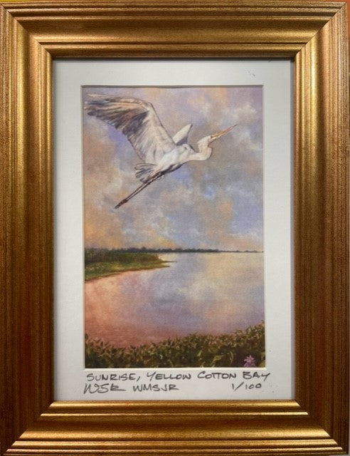 Sunrise, Yellow Cotton Bay - framed, signed and numbered print
